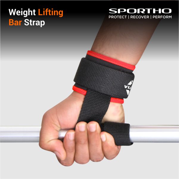 NIVIA Weight Lifting - Bar Strap , Gym Supports, For Support & Stability  Available in XS | S | M | L  | XL & Black / Red Color , Used for Training, Gym & Fitness