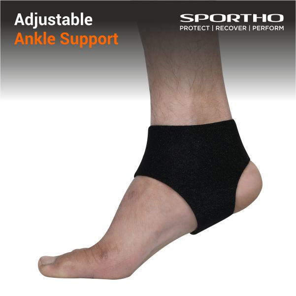 NIVIA Basic Ankle Support with Adjustable Velcro, Ankle Sleeves, Braces or Wraps , For Support & Stability  Available in  S | M | L  | XL & Black Color , Used for All kind of impact Sports