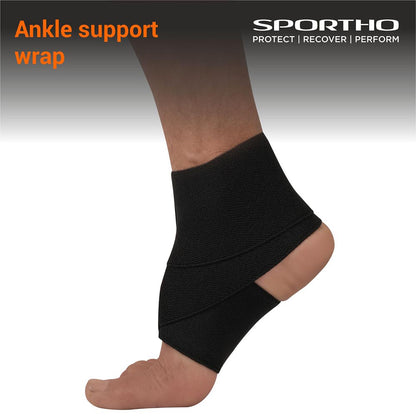 Ankle Support Wrap With Velcro, Ankle Sleeves, Braces or Wraps , For Pain Relief & Recovery  Available in XS | S | M | L  | XL & Black Color , Used for Rehabilitation & Recovery