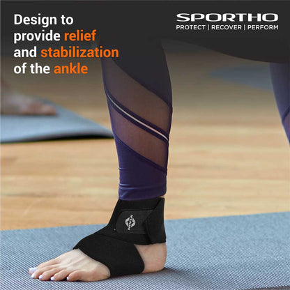 Ankle Support Wrap With Velcro, Ankle Sleeves, Braces or Wraps , For Pain Relief & Recovery  Available in XS | S | M | L  | XL & Black Color , Used for Rehabilitation & Recovery